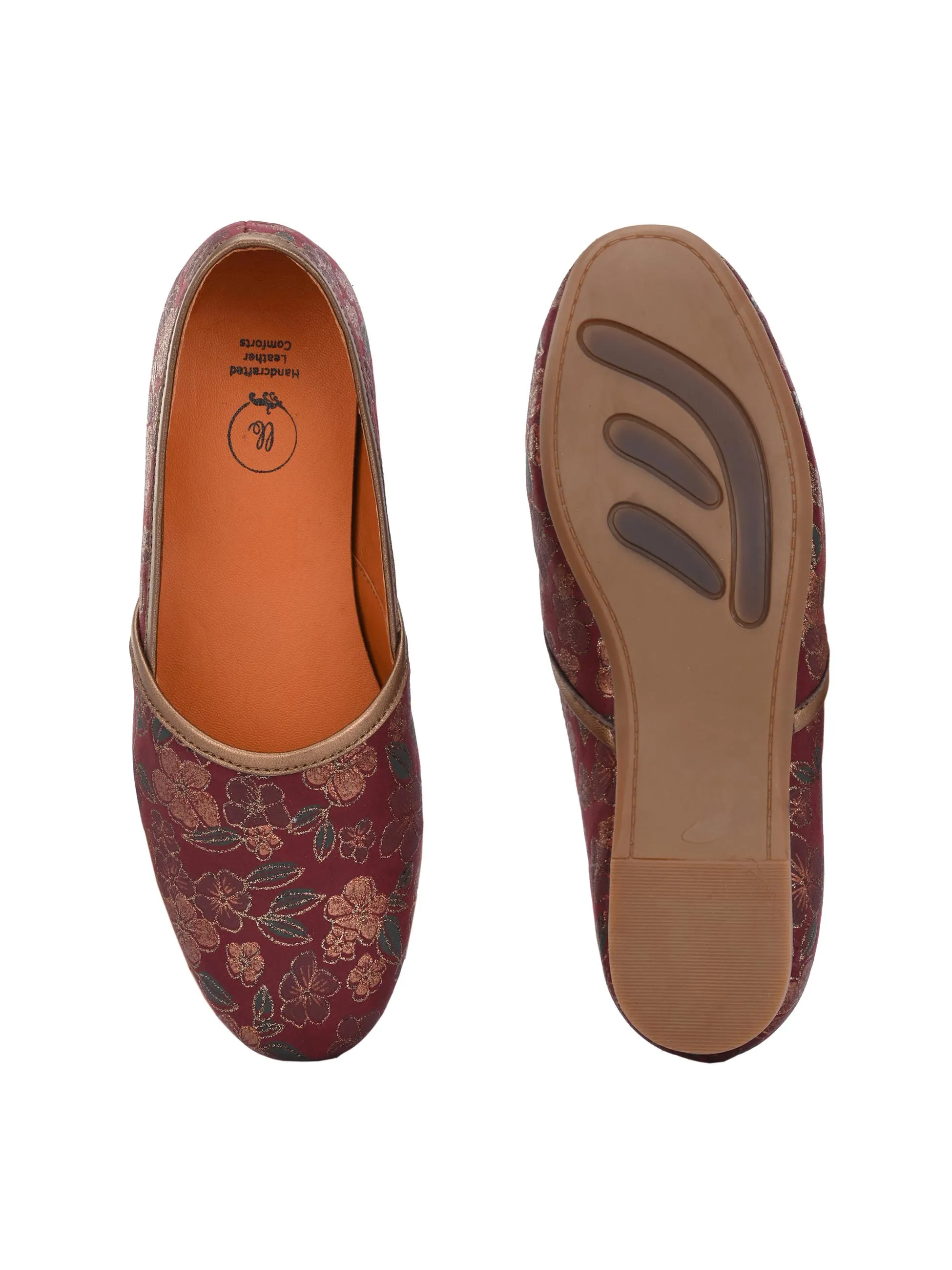 Floral Fusion Mojari Red